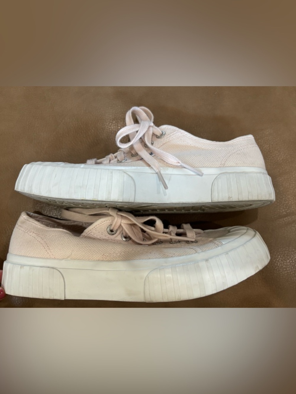 Superga Light Pink Canvas Platform minimalist comfortable Sneakers - Picture 5 of 7